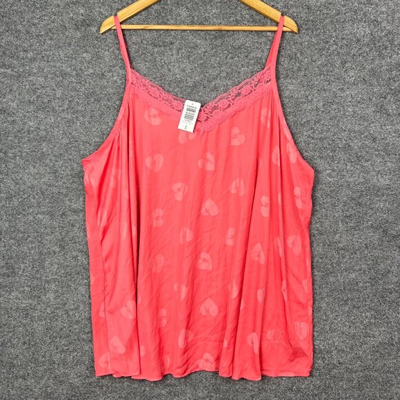 NWT Torrid Swing Cami Jacquard Hearts Pink Tank Top Women Size 4X - Picture 1 of 8